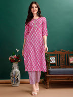 Ethnic Motifs Printed Kurta With Ethnic Motifs Printed Kurta With Printed Pant & Dupatta, Multicolor - Hiral Fashion - Distacart