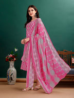 Ethnic Motifs Printed Kurta With Ethnic Motifs Printed Kurta With Printed Pant & Dupatta, Multicolor - Hiral Fashion - Distacart