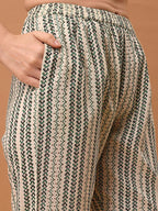 Ethnic Motifs Printed Kurta With Pant & Dupatta, Green - Hiral Fashion - Distacart