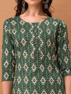 Ethnic Motifs Printed Kurta With Pant & Dupatta, Green - Hiral Fashion - Distacart