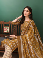 Ethnic Motifs Printed Kurta With Pant & Dupatta, Mustard - Hiral Fashion - Distacart