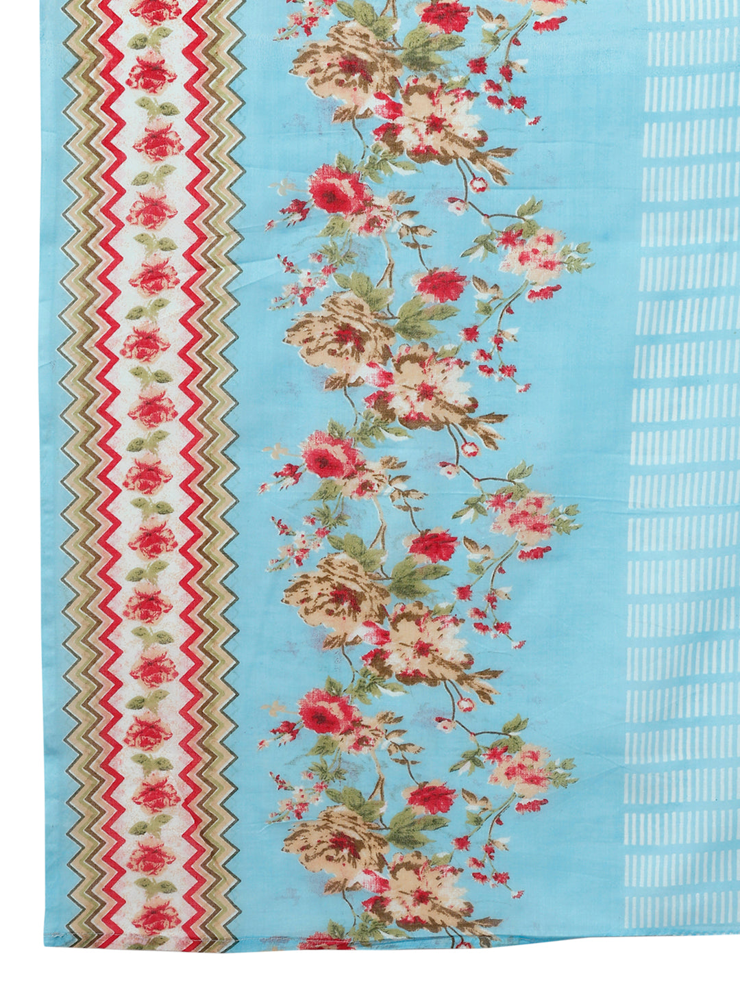 Floral Printed Kurta With Pant & Dupatta, Blue - Hiral Fashion