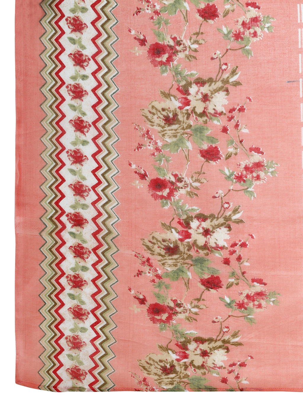 Floral Printed Kurta With Pant & Dupatta, Peach - Hiral Fashion - Distacart