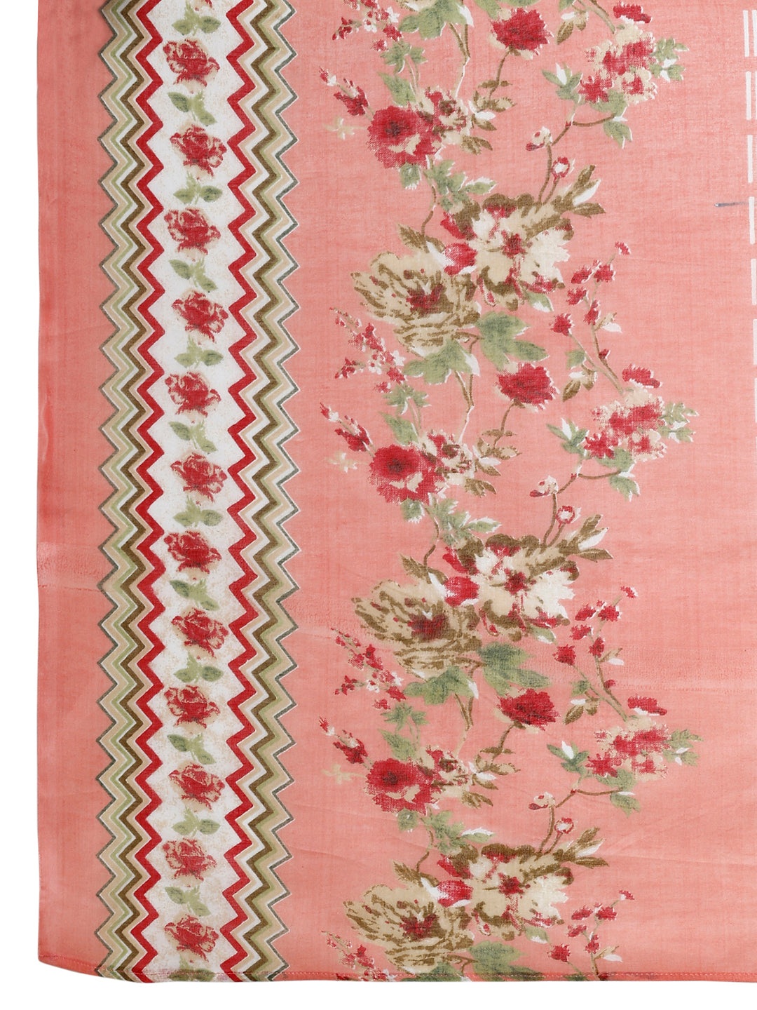 Floral Printed Kurta With Pant & Dupatta, Peach - Hiral Fashion - Distacart