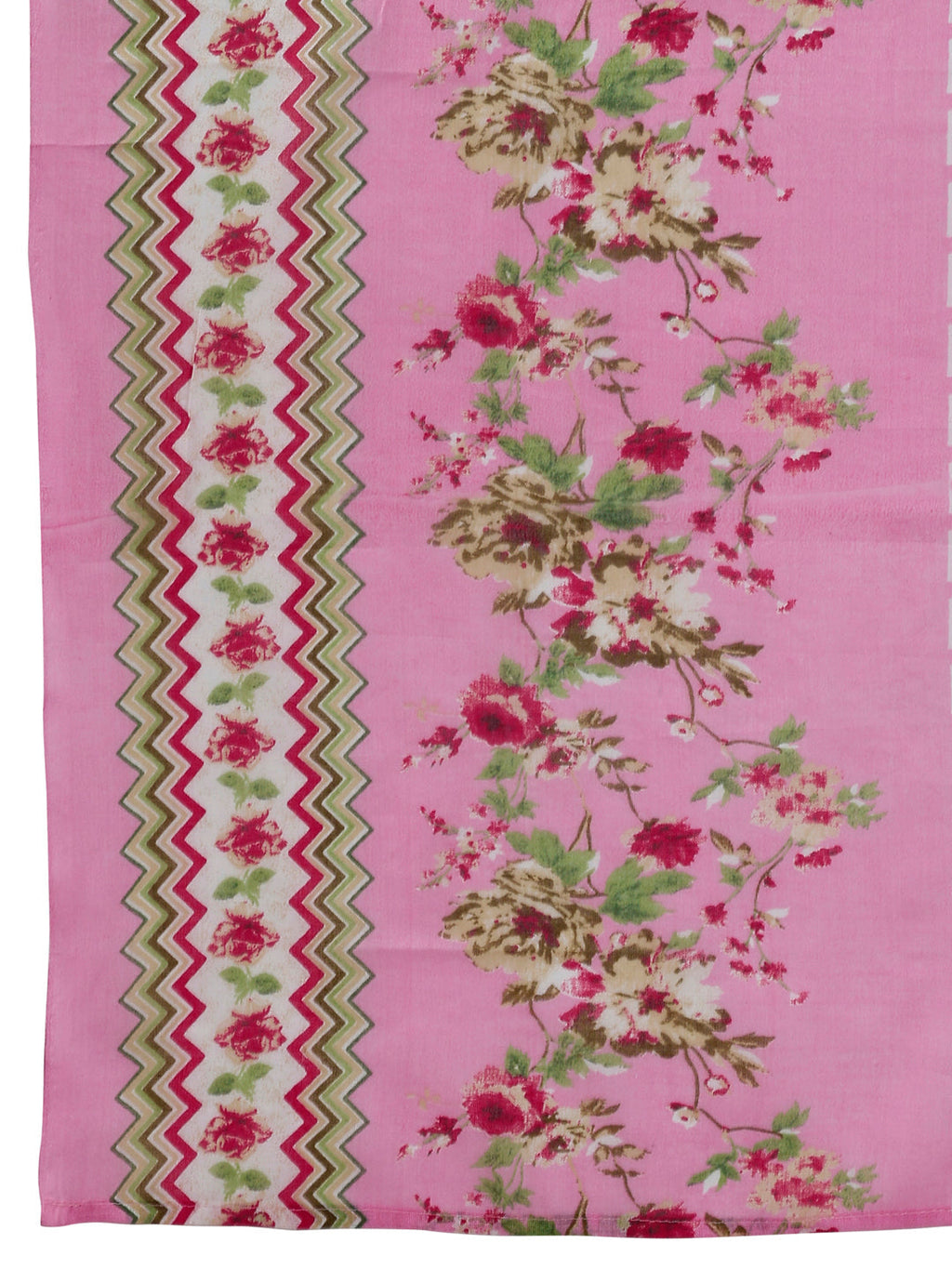Floral Printed Kurta With Pant & Dupatta, Pink - Hiral Fashion