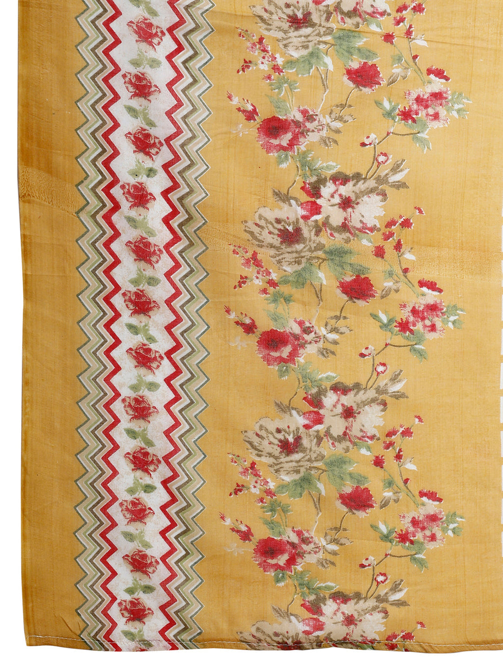 Floral Printed Kurta With Pant & Dupatta, Yellow - Hiral Fashion