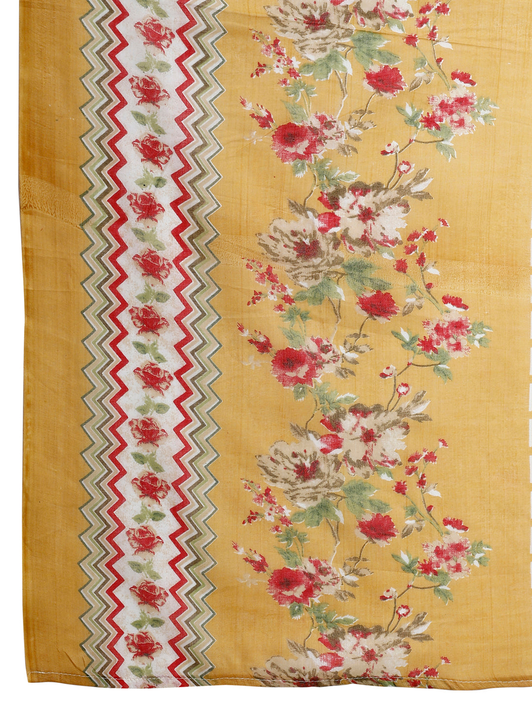 Floral Printed Kurta With Pant & Dupatta, Yellow - Hiral Fashion