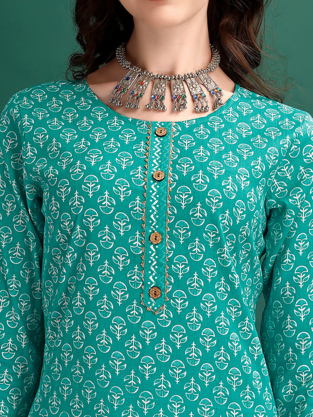 Ethnic Motifs Printed Kurta With Pant & Dupatta, Blue - Hiral Fashion