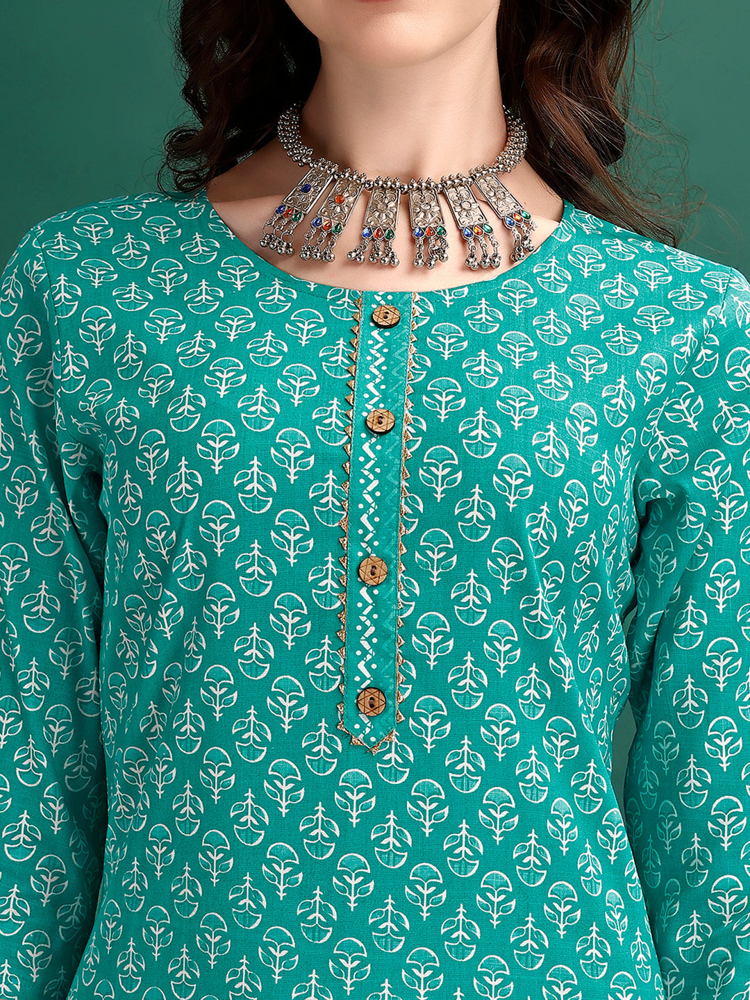 Ethnic Motifs Printed Kurta With Pant & Dupatta, Blue - Hiral Fashion