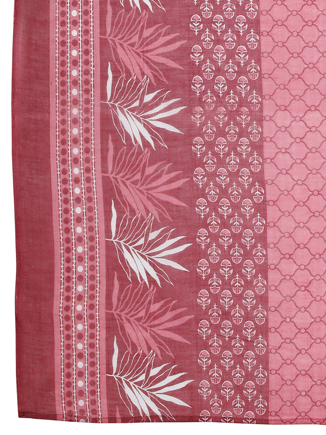 Ethnic Motifs Printed Kurta With Pant & Dupatta, Pink - Hiral Fashion - Distacart