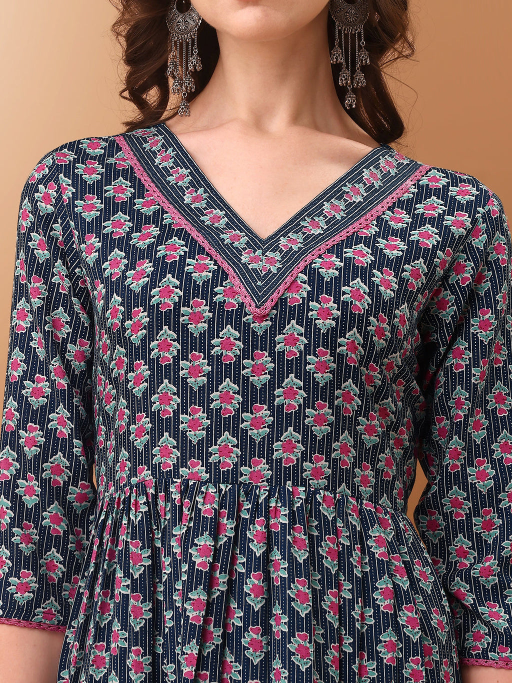 Nyra Cut Ethnic Motifs Printed Kurta With Pant & Dupatta, Blue - Hiral Fashion - Distacart