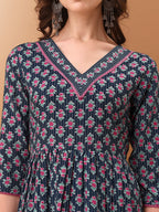 Nyra Cut Ethnic Motifs Printed Kurta With Pant & Dupatta, Blue - Hiral Fashion - Distacart