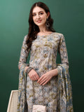 Floral Printed Kurta With Pant & Dupatta, Blue - Hiral Fashion - Distacart