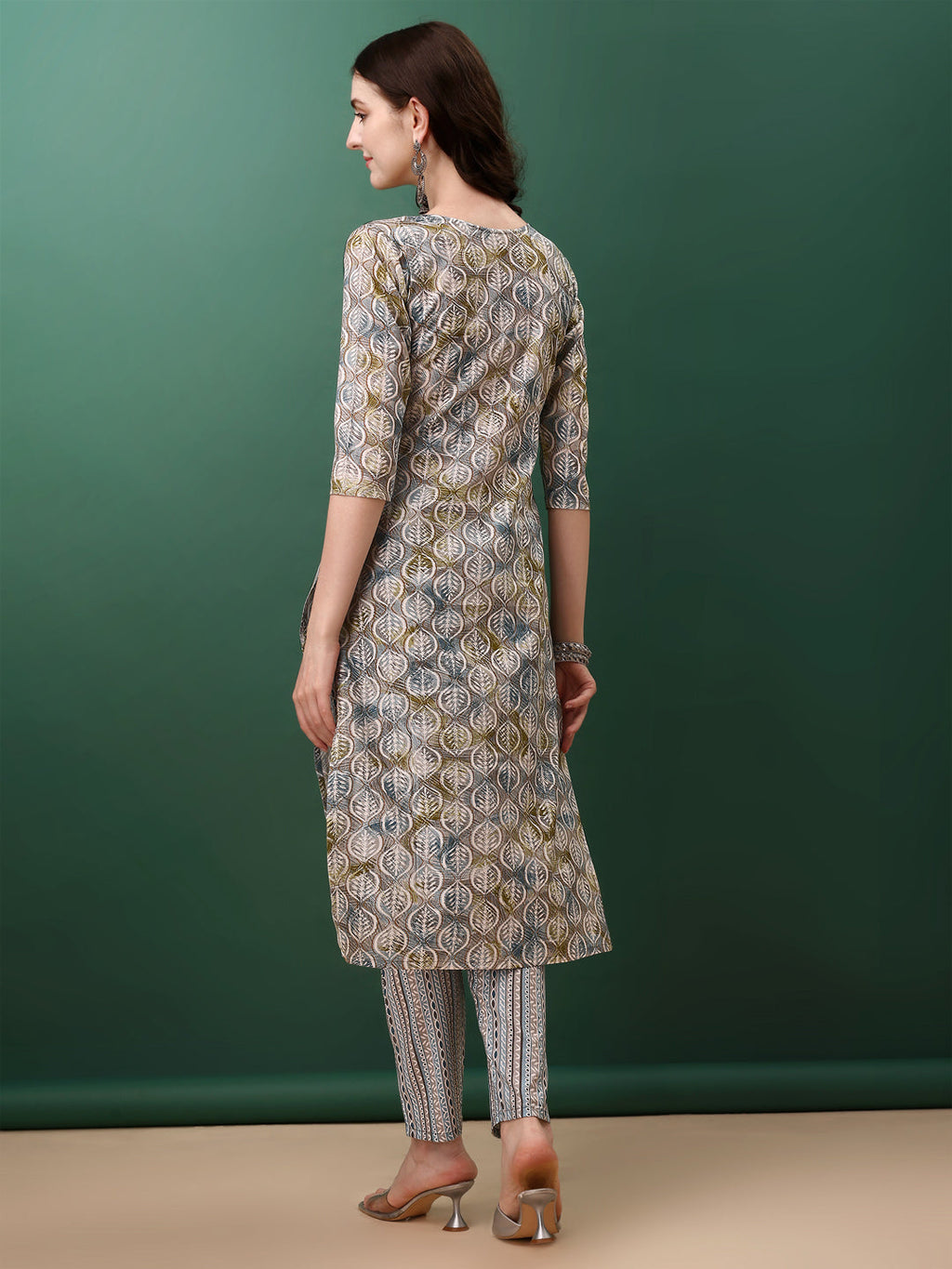 Floral Printed Kurta With Pant & Dupatta, Blue - Hiral Fashion - Distacart