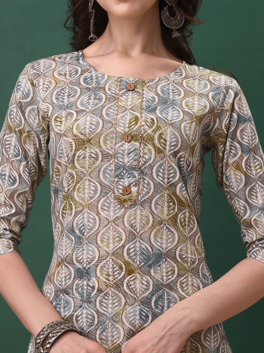 Floral Printed Kurta With Pant & Dupatta, Blue - Hiral Fashion - Distacart