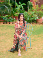 Printed Kurta With Pant & Printed Dupatta, Green - Hiral Fashion - Distacart