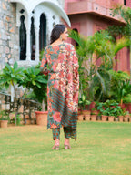 Printed Kurta With Pant & Printed Dupatta, Green - Hiral Fashion - Distacart