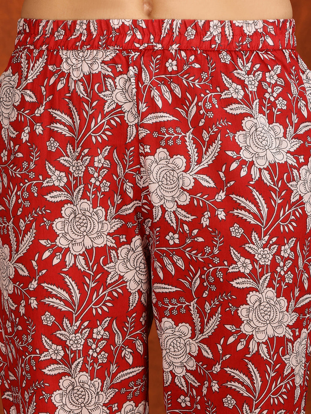 Floral Printed Flared Kurta With Pant & Dupatta, Maroon - Hiral Fashion - Distacart