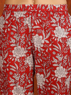 Floral Printed Flared Kurta With Pant & Dupatta, Maroon - Hiral Fashion - Distacart