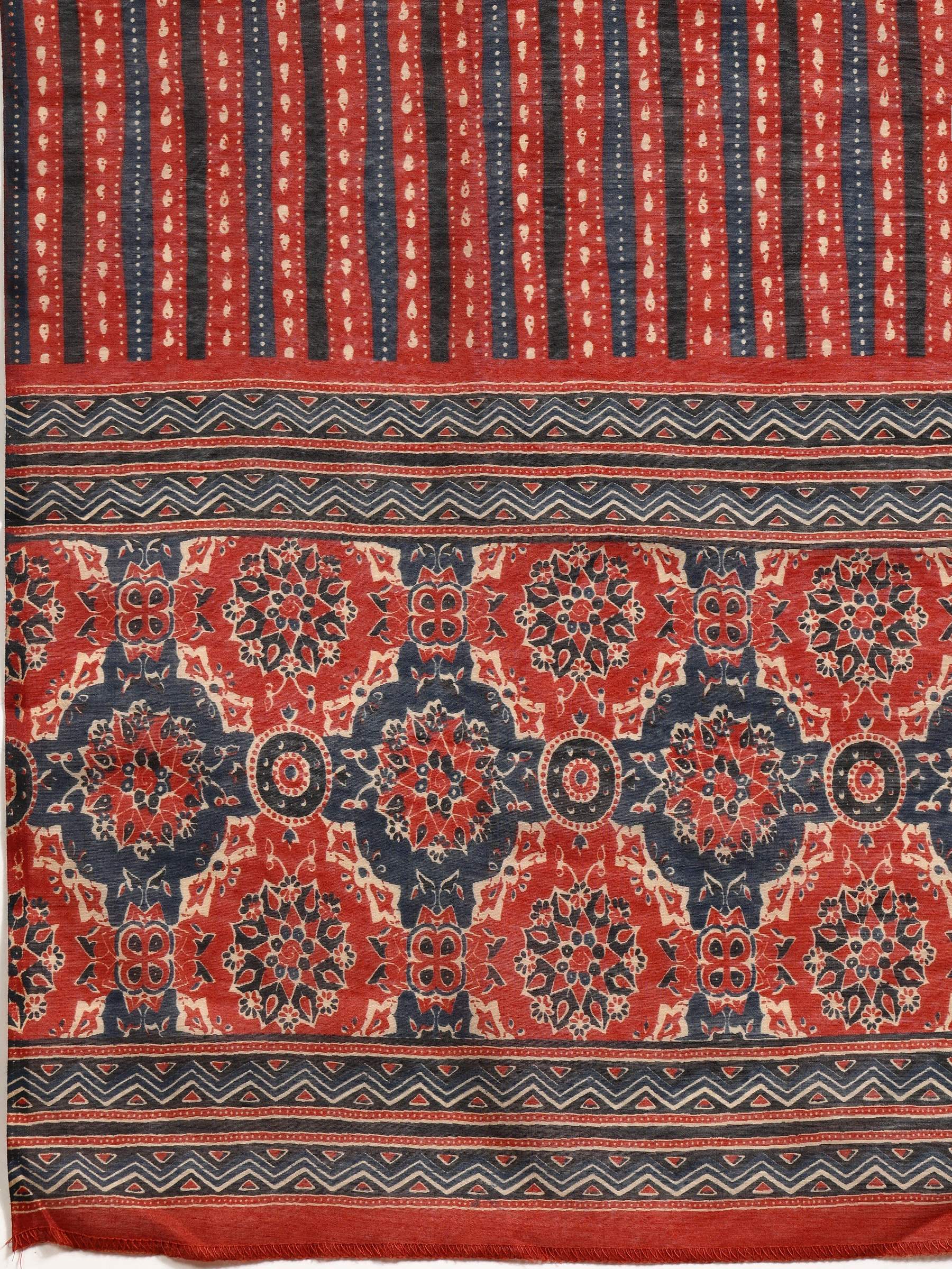 Printed Flared Anarkali Kurta With Pant & Dupatta, Rust - Hiral Fashion - Distacart