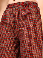 Flared Ethnic Motifs Printed Kurta With Palazzo Pant & Dupatta, Rust - Hiral Fashion - Distacart