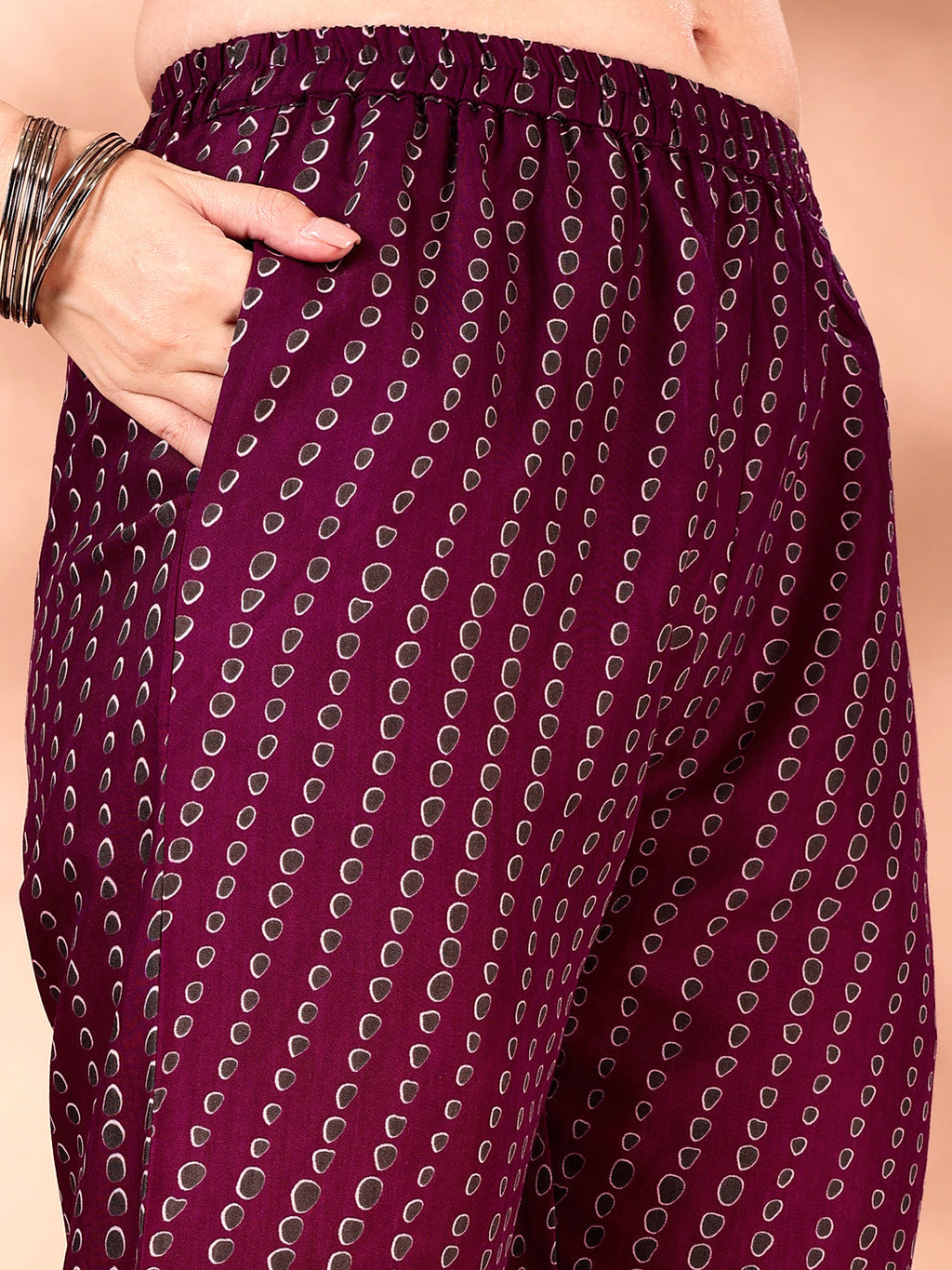 Embroidered & Ethnic Motifs Printed Flared Kurta With Pant & Dupatta, Purple - Hiral Fashion - Distacart