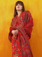 Floral Printed A-Line Flared Kurta With Palazzo & Dupatta, Red - Hiral Fashion - Distacart