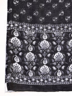 Printed Flared Kurta With Afghani Pant & Dupatta, Black - Hiral Fashion - Distacart