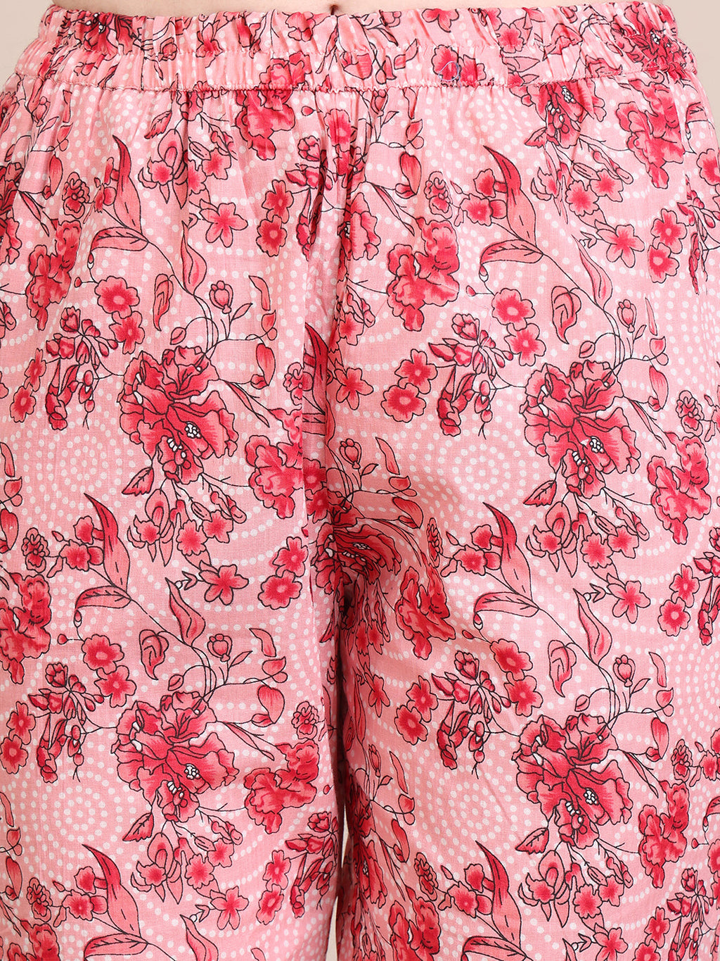 Floral Printed Flared Anarkali Kurta With Pant & Dupatta, Pink - Hiral Fashion - Distacart