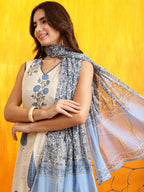 Ethnic Motifs Printed Kurta With Pant & Printed Dupatta, Aqua-Blue - Hiral Fashion - Distacart