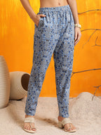 Ethnic Motifs Printed Kurta With Pant & Printed Dupatta, Aqua-Blue - Hiral Fashion - Distacart