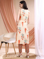 Ethnic Motifs Printed Kurta With Pant & Printed Dupatta, Orange - Hiral Fashion - Distacart