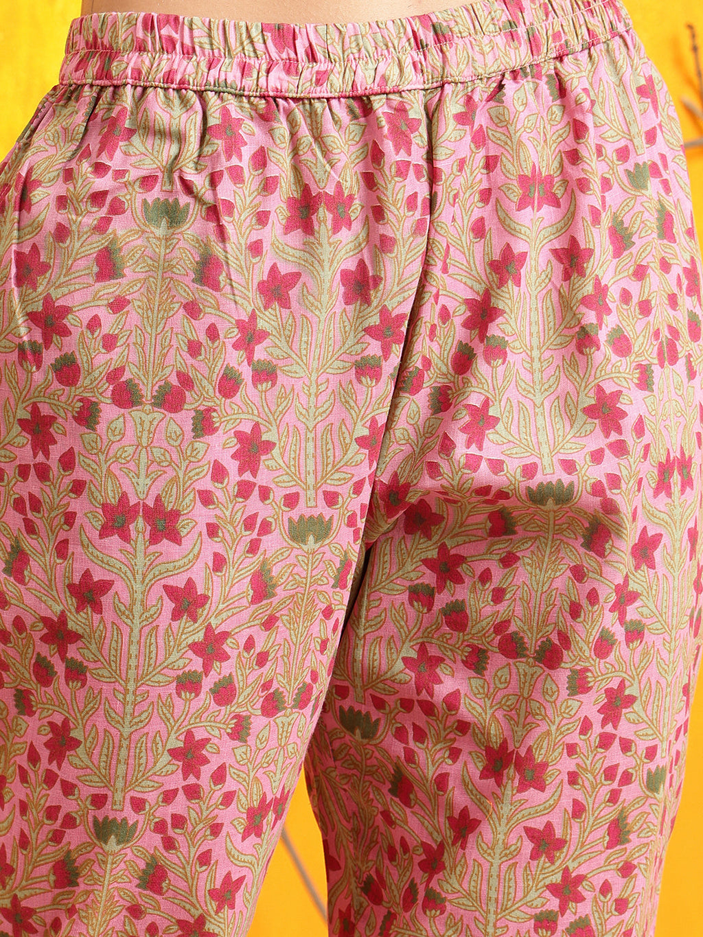 Ethnic Motifs Printed Kurta With Pant & Printed Dupatta, Pink - Hiral Fashion - Distacart