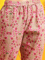 Ethnic Motifs Printed Kurta With Pant & Printed Dupatta, Pink - Hiral Fashion - Distacart