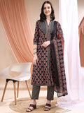 Front Slit Motifs A-Line Printed Kurta With Pant & Dupatta, Black - Hiral Fashion - Distacart