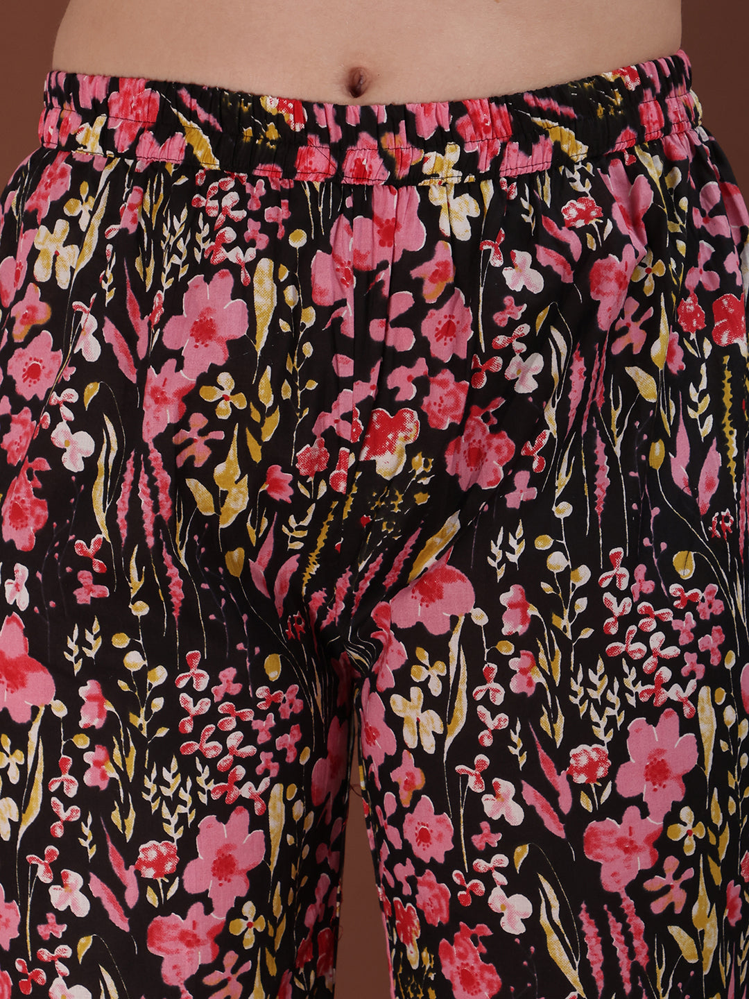 Embroidered & Floral Printed Kurta With Palazzo & Printed Dupatta, Black - Hiral Fashion - Distacart