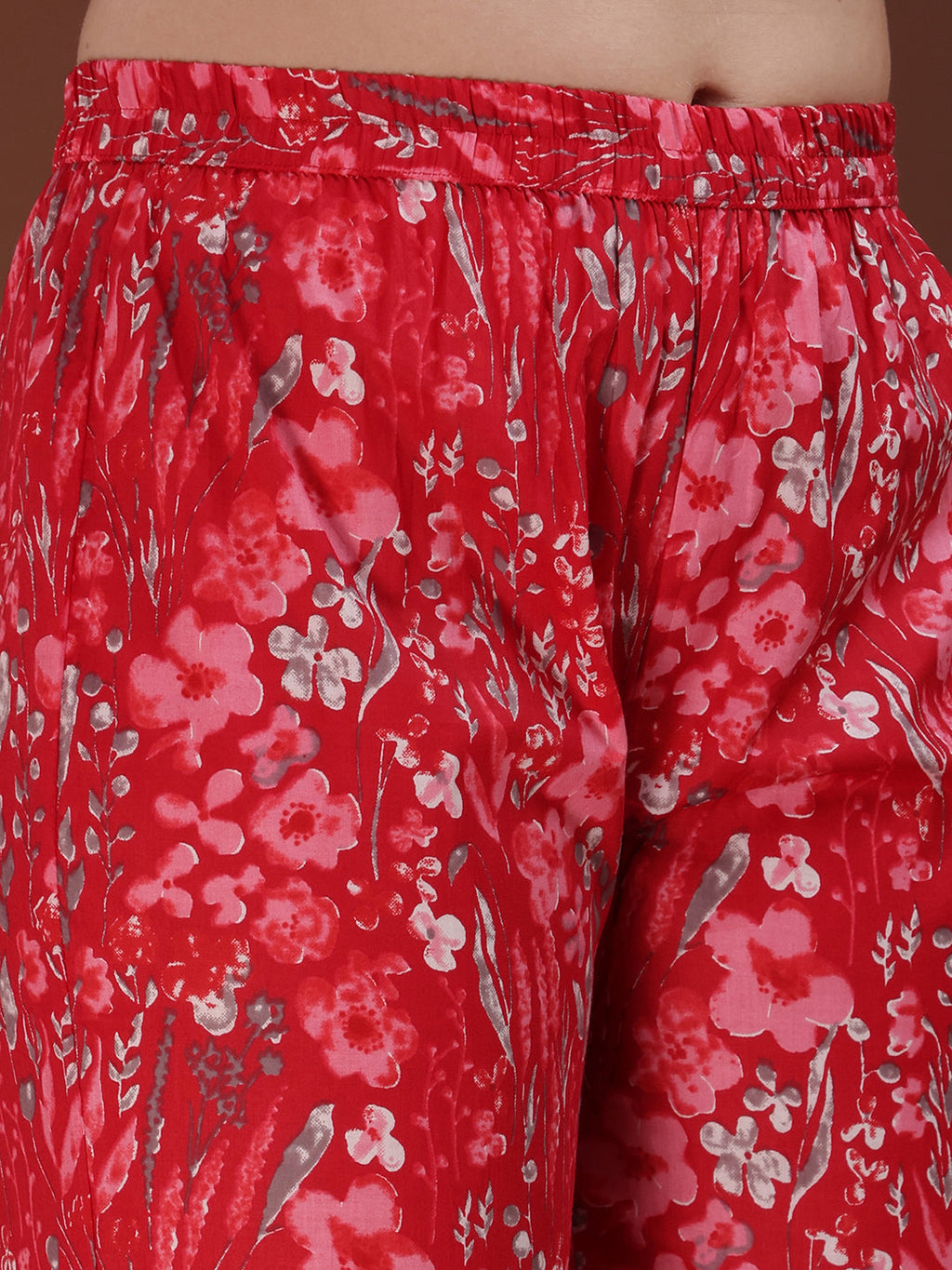 Embroidered & Floral Printed Kurta With Palazzo & Printed Dupatta, Pink - Hiral Fashion - Distacart