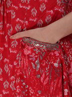 Embroidered & Floral Printed Kurta With Palazzo & Printed Dupatta, Pink - Hiral Fashion - Distacart