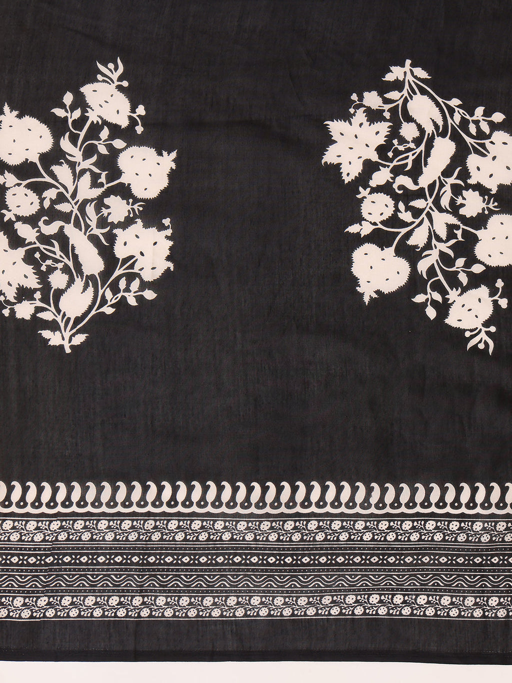 Embroidered & Printed Flared Kurta With Pant & Dupatta, Black - Hiral Fashion - Distacart