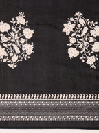 Embroidered & Printed Flared Kurta With Pant & Dupatta, Black - Hiral Fashion - Distacart