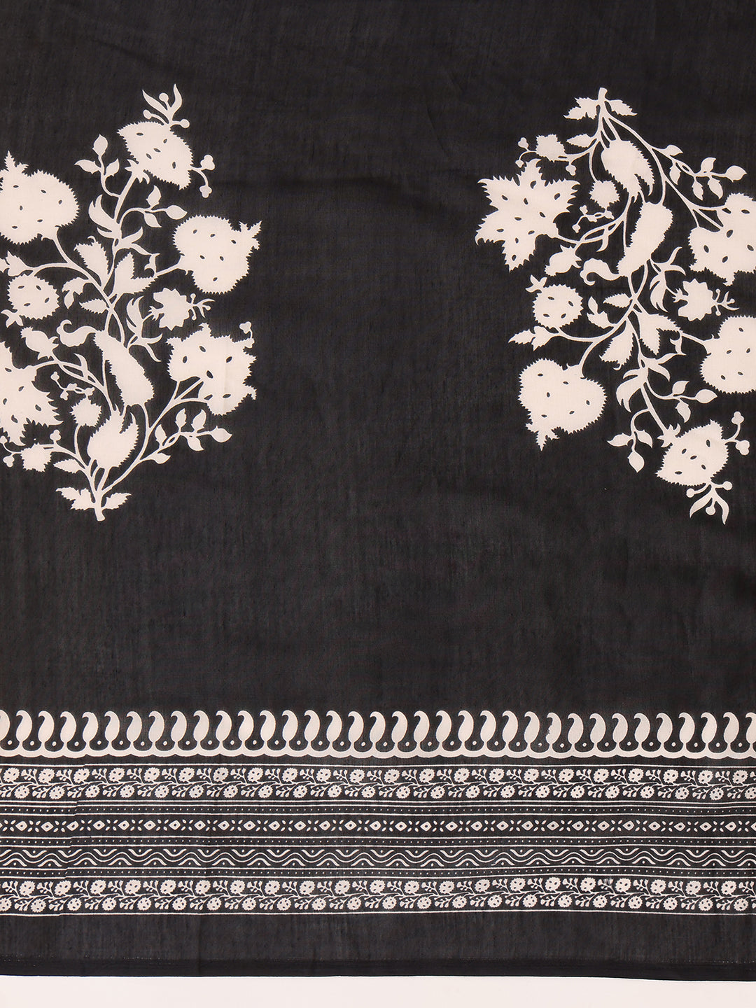 Embroidered & Printed Flared Kurta With Pant & Dupatta, Black - Hiral Fashion - Distacart