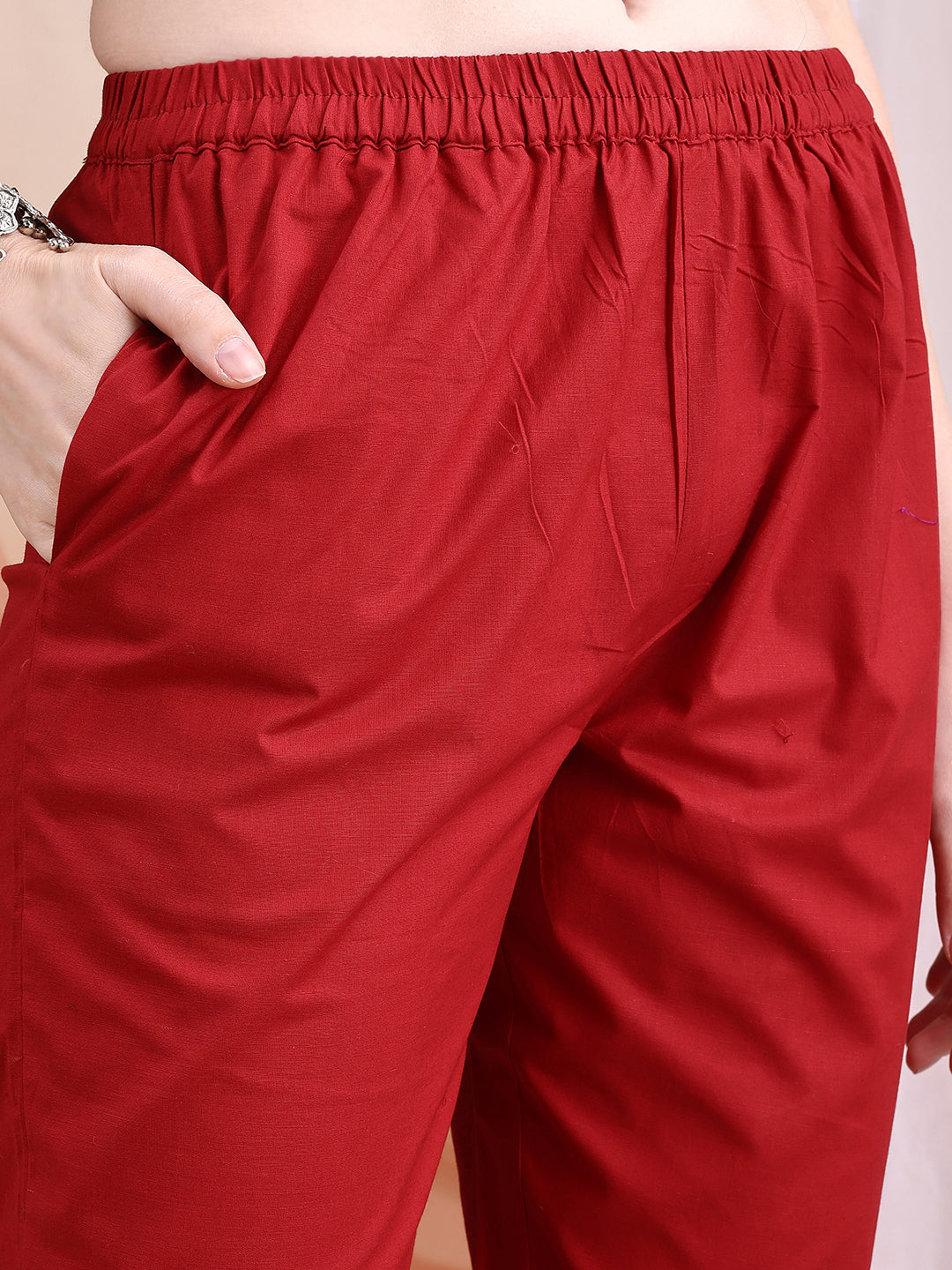 Embroidered & Ethnic Printed Anarkali Kurta With Pant & Printed Dupatta, Maroon - Hiral Fashion - Distacart