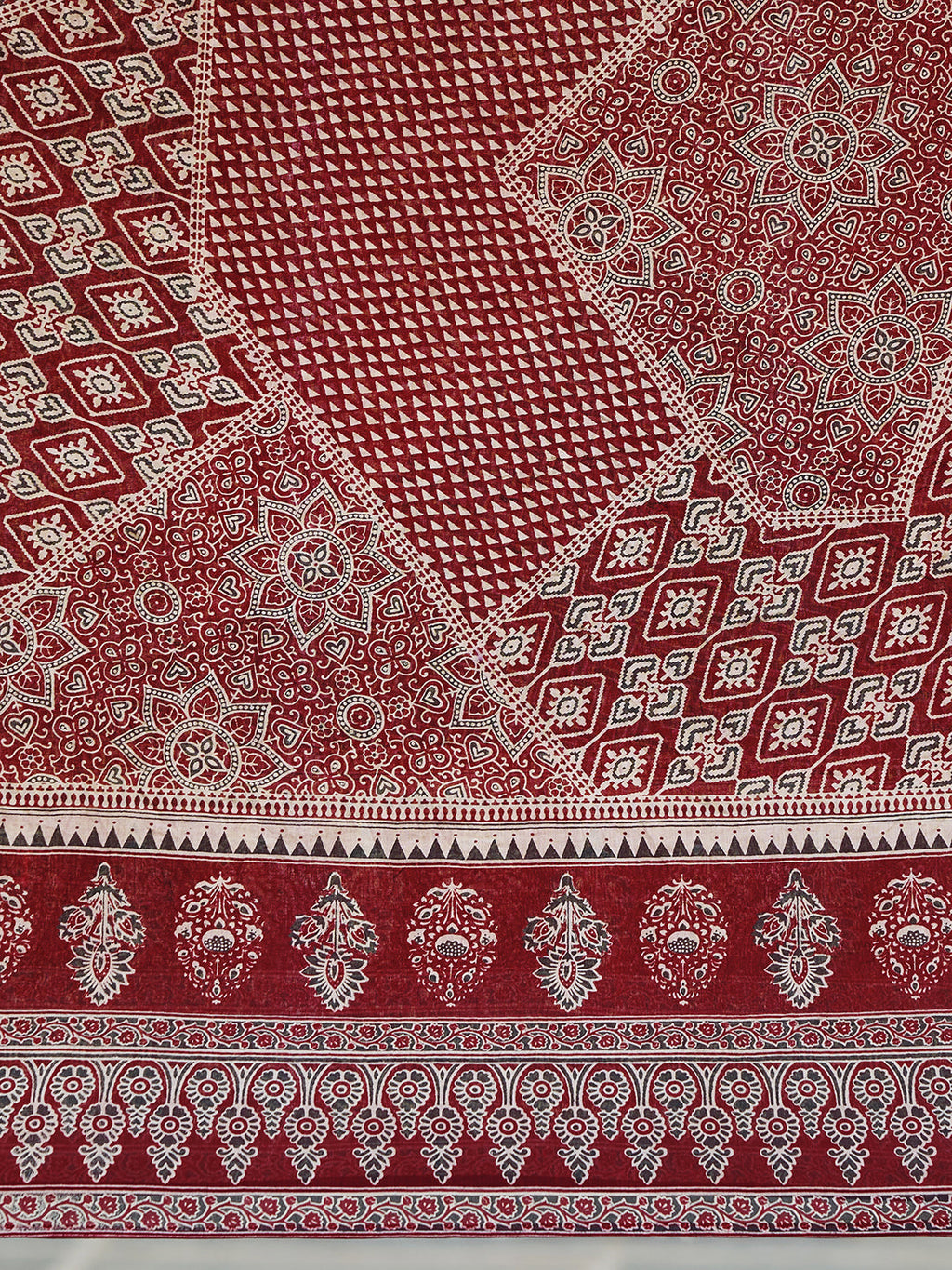 Embroidered & Ethnic Printed Kurta With Pant & Printed Dupatta, Maroon - Hiral Fashion - Distacart