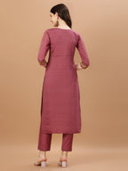 Hand Embroidered Kurta With Pant & Printed Premium Organza Dupatta, Multicolor - Hiral Fashion