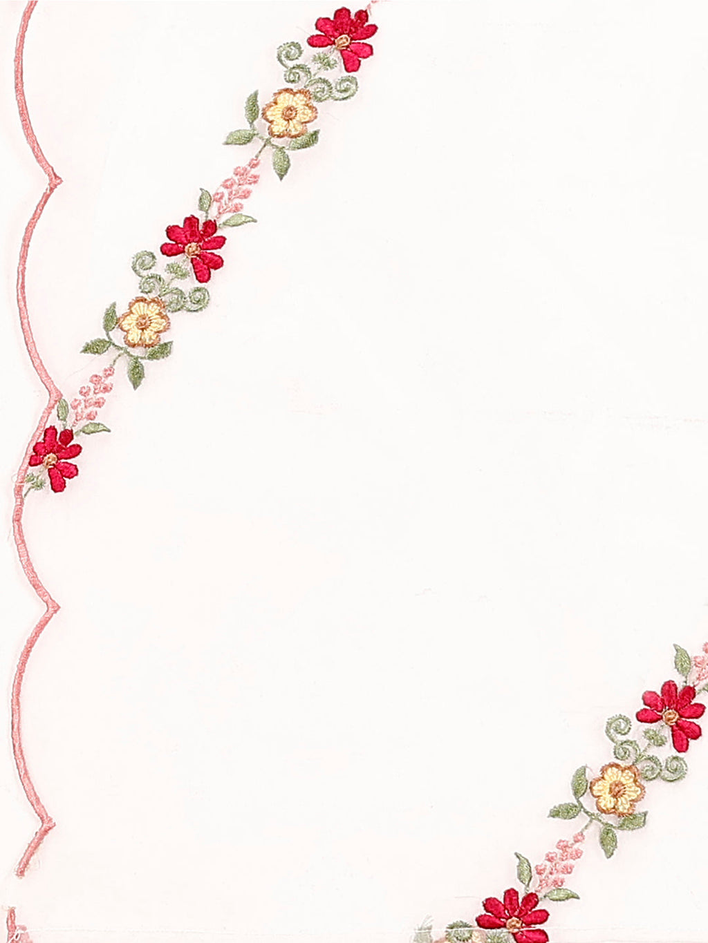 Floral Embroidered Kurta With Pant & Premium Organza Embroidered Dupatta, Multicolor - Hiral Fashion - Distacart