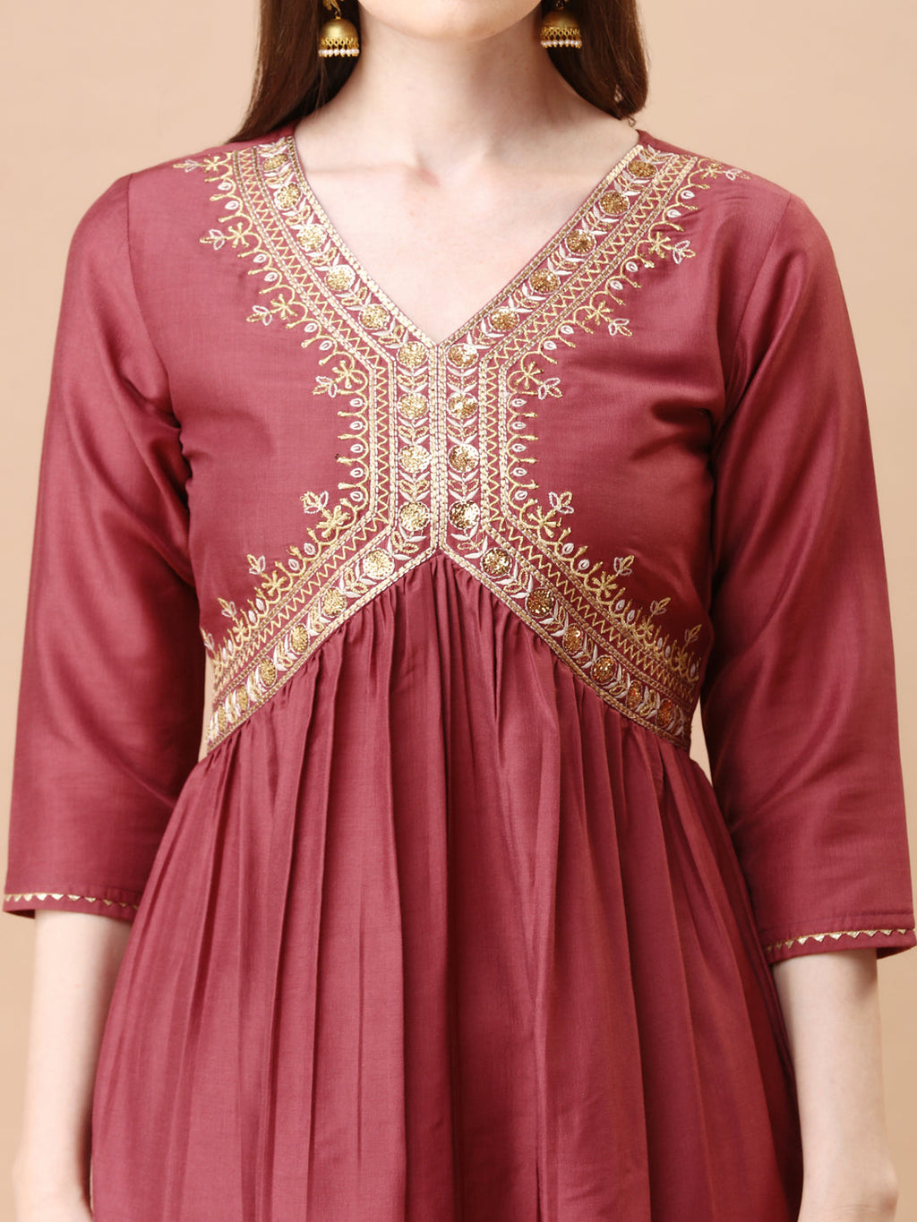 Alia Cut Sequined Embroidered Premium Kurta Set With Banarasi Silk Dupatta, Multicolor - Hiral Fashion
