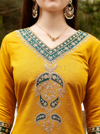 Embroidered Kurta With Pant & Border Premium Embroidered Dupatta, Multicolor - Hiral Fashion - Distacart