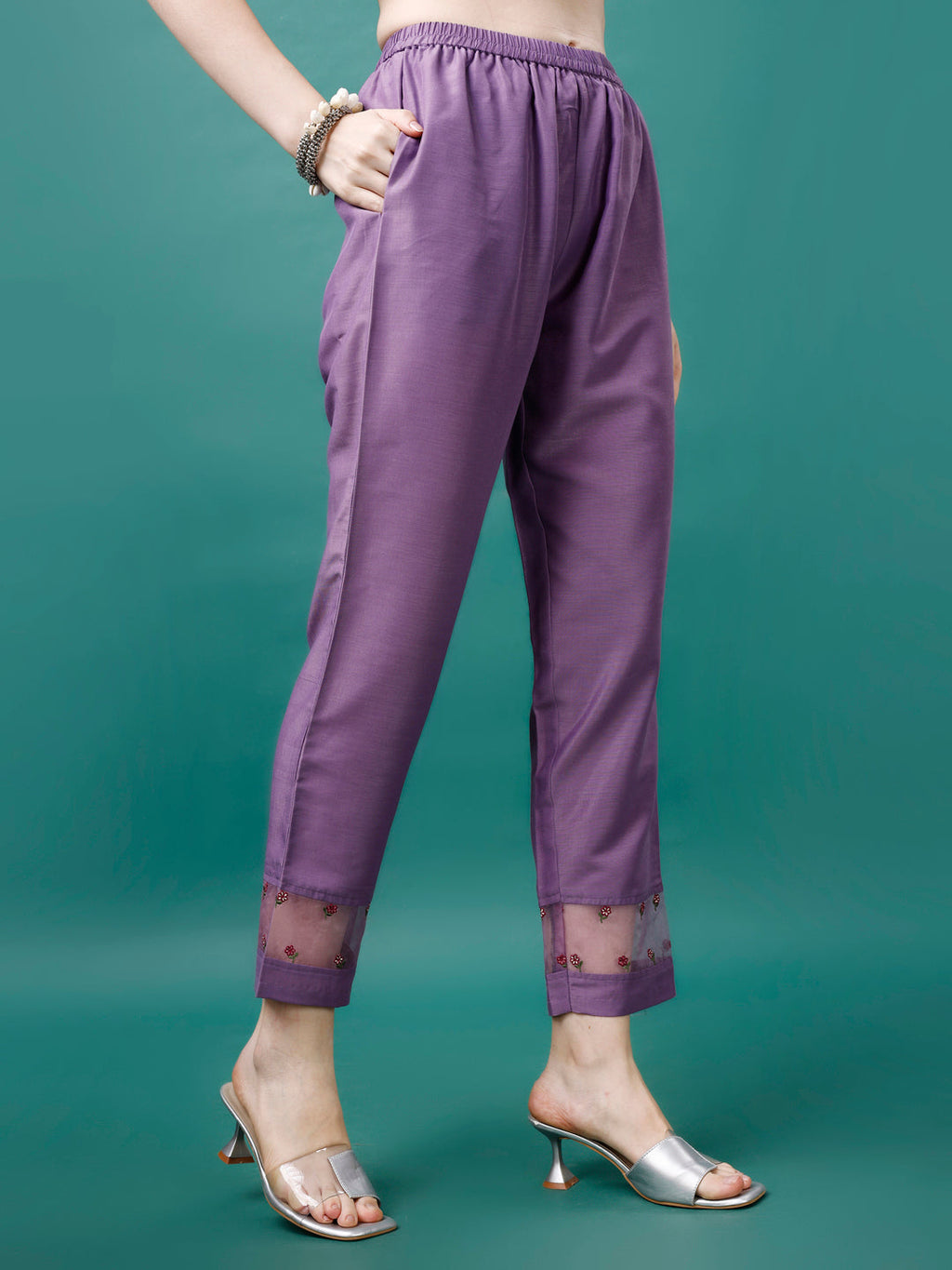 Embroidered Kurta With Pant & Premium Embroidered Organza Dupatta, Multicolor - Hiral Fashion