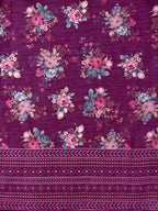 Purple Hand Embroidered Kurta With Pant & Printed Dupatta Set, Multicolor - Hiral Fashion
