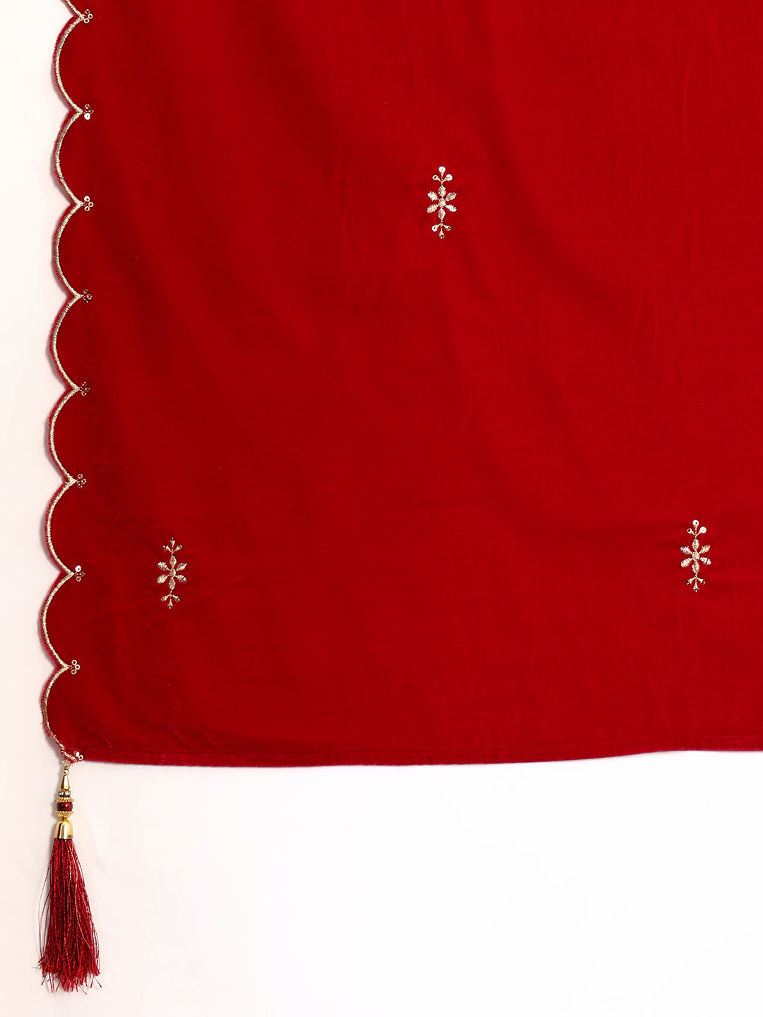 Embroidered Velvet Kurta With Pant & Dupatta, Pink - Hiral Fashion - Distacart